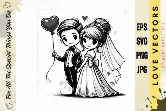 C4863: Crafting Visual Love Stories with Wedding Couple and Love Vectors