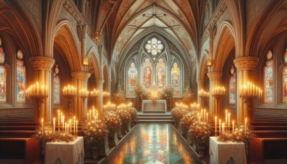 Designing Romantic Invitations with Chapel Candle Wedding