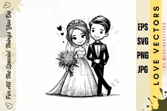 Dream Wedding Illustration C5027: Romantic Vectors for Your Designs
