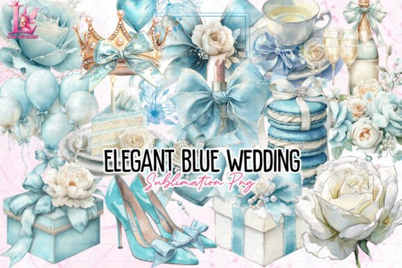 Elegant Blue Wedding PNG: A Designer's Dream Asset