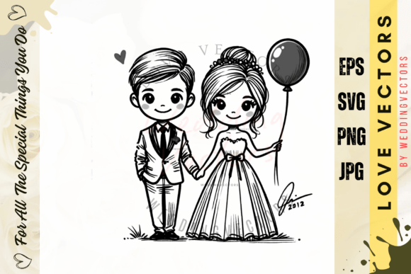 Elegant Bridal Illustrations: The C4558 Vector Collection