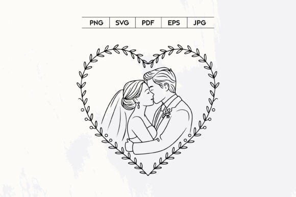 Elegant Line Art: Perfect for Wedding & Romance Designs