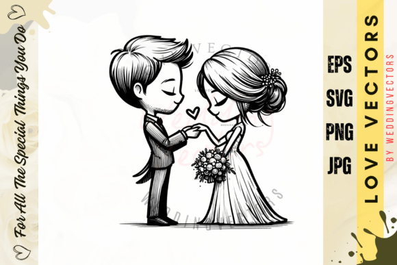 Elegant Wedding Graphics: The C3646 Love Vectors Collection