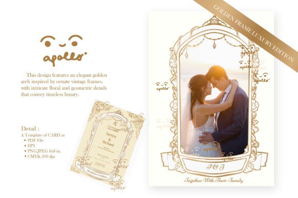 Ornate Frames & Timeless Design: The Wedding Invitation Card Template- Set04