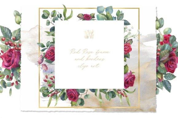 The Lush, Hand-Painted Charm of a Red Rose Watercolor Frame