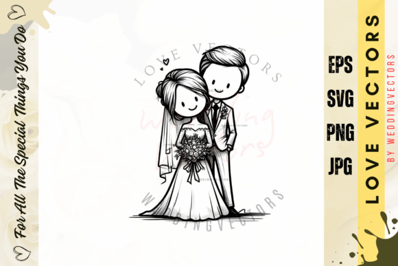 Timeless Romance: Crafting with Wedding Couple & Love Vectors