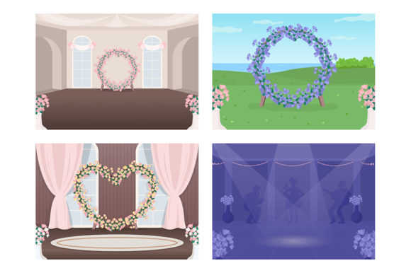 Transform Your Wedding Projects with This Venue Illustration Set