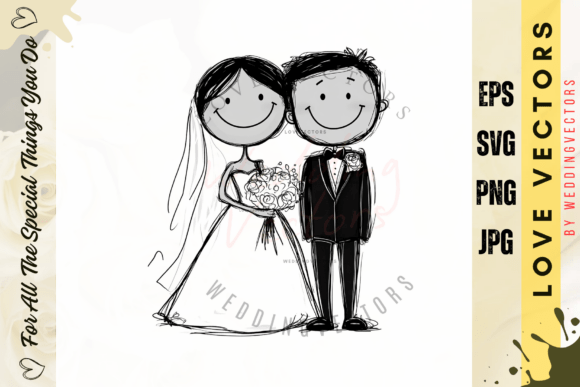 Wedding Couple and Love Vectors - C4959: A Designer's Guide to Romantic Visuals