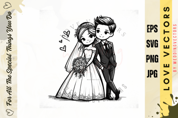 Wedding Couple and Love Vectors - C5013: A Designer's Guide to Romantic Graphics